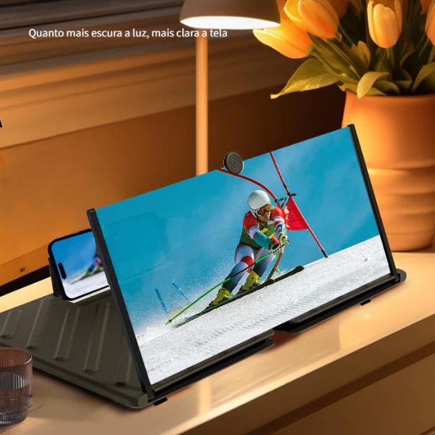 Ampliadora Lente De Aumento Tela 3d Suporte Tablet Zoom Celular - Imagem 7