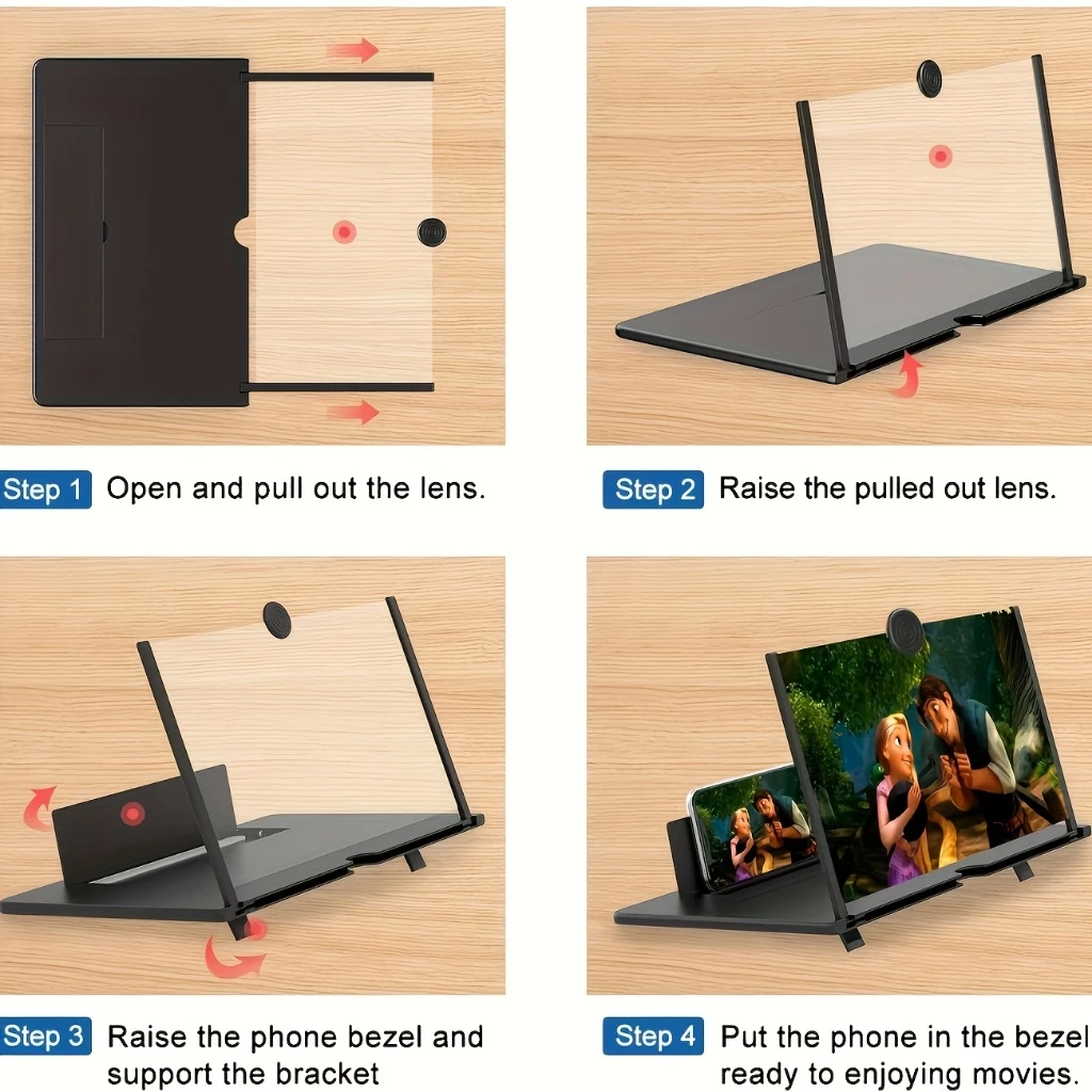 Ampliadora Lente De Aumento Tela 3d Suporte Tablet Zoom Celular - Imagem 4