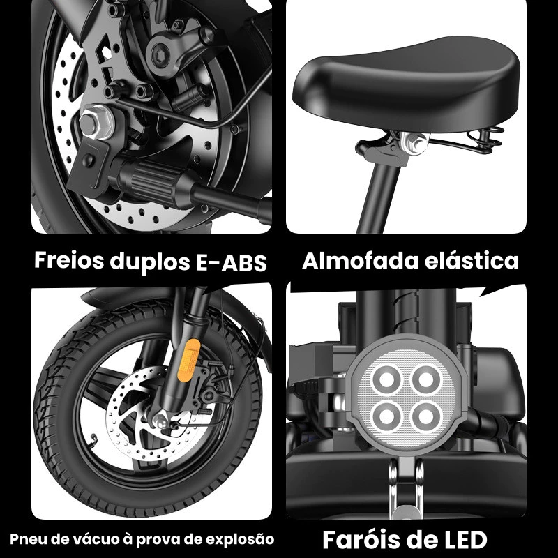 Bicicleta elétrica dobrável para adultos NUDA, pedal tripulado, compras ao ar livre, viagem - Imagem 4