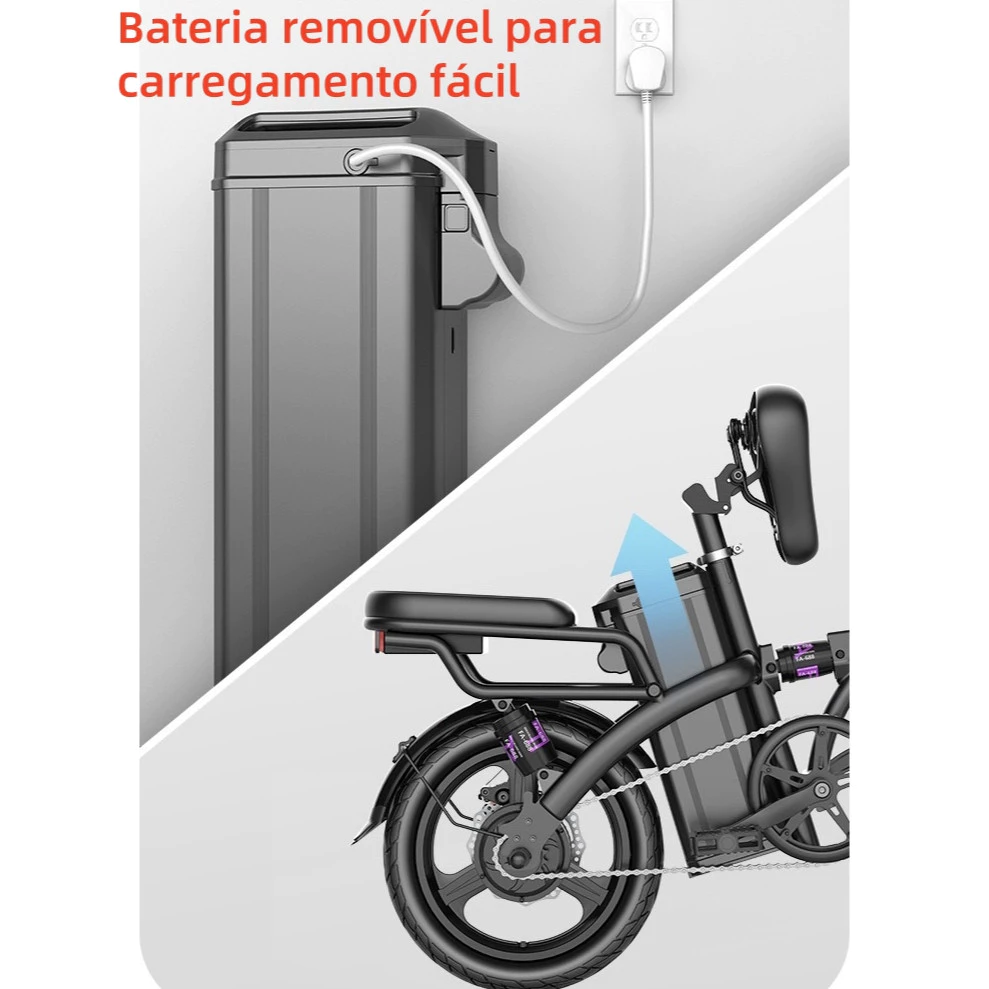 Bicicleta elétrica dobrável para adultos NUDA, pedal tripulado, compras ao ar livre, viagem - Imagem 2