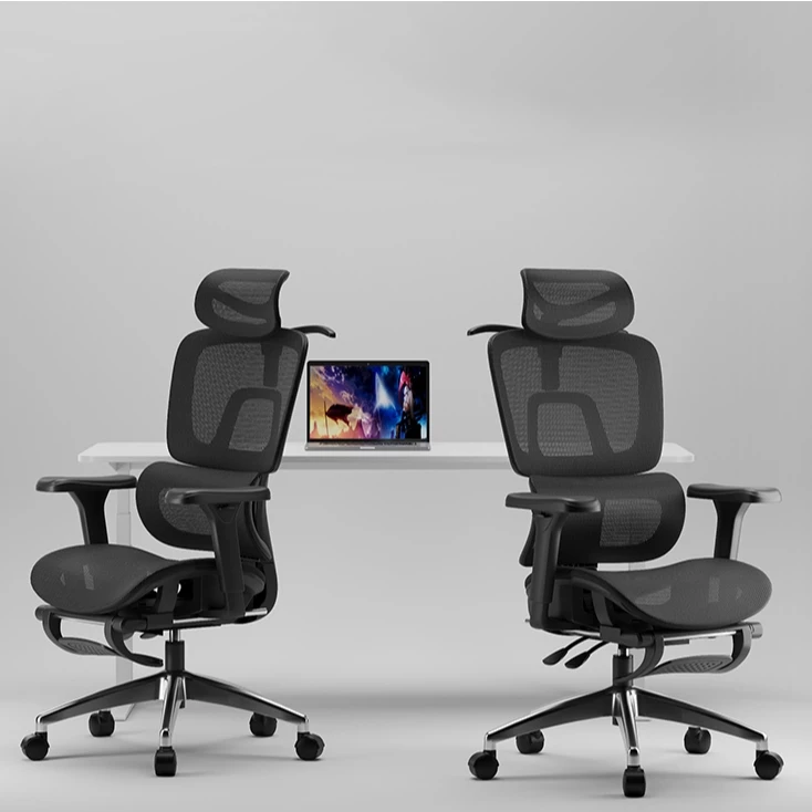 Cadeira Escritório Ergonômica Presidente Regulagem De Altura Base Giratória Preto cinza gamer - Imagem 3
