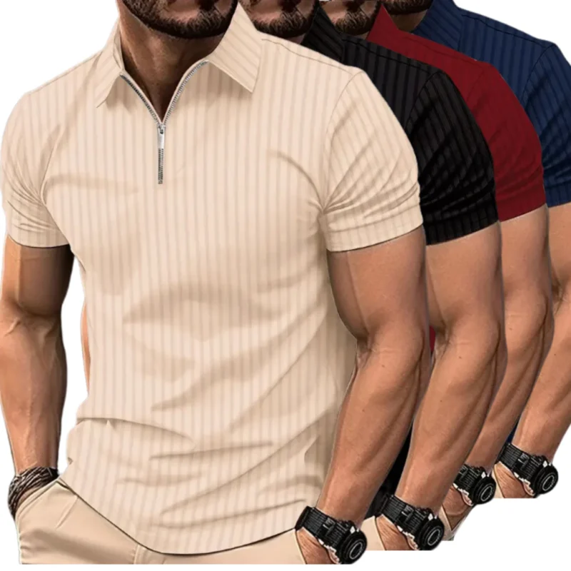 Camiseta Polo Manga Curta Com Ziper
