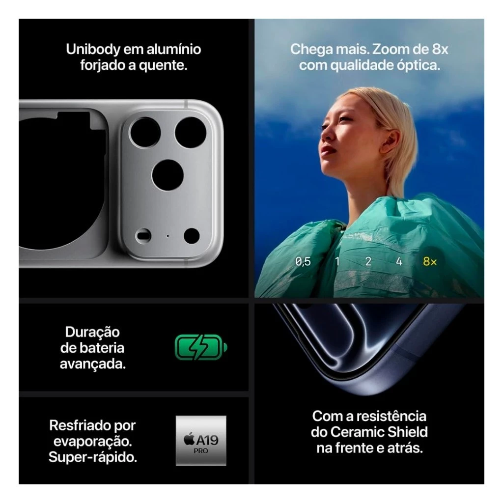 Celular IPhone 17 Pro Max 256GB 5G Dual E-sim Lacrado Original 1 Ano De Garantia Apple - Imagem 7