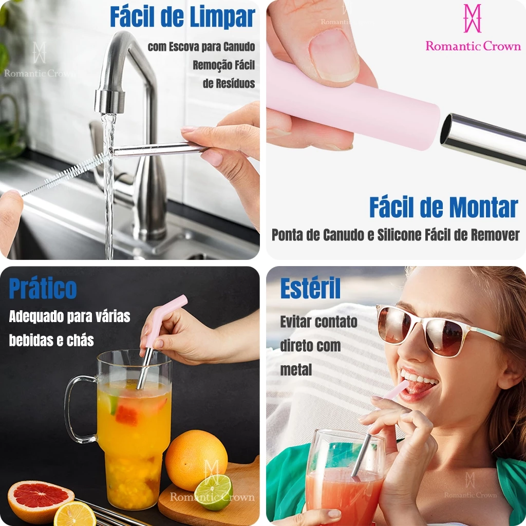 ROMANTIC CROWN Copo Térmico Portátil 1200ml/600ml com Tampa e Canudo Garrafa Térmica Inoxidável À prova de vazamentos - Imagem 7