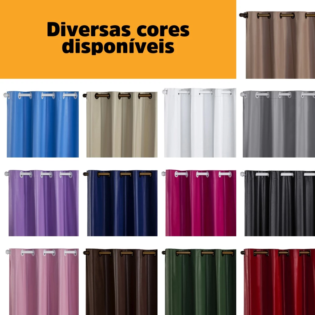 Cortina Blackout Para Quarto Sala Cozinha PVC Corta 100% Luz 2,80 Largura X 2,30 Altura Grande - Imagem 5