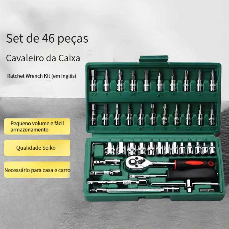 40 Peças / 46 Peças Jogo De Chave Catraca Caixa De Ferramentas Completa Reversível Soquetes Maleta - Imagem 7