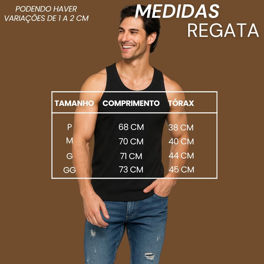 Kit 2 Regata Masculina Camiseta Modelo Americano Canelada Básica - Imagem 3