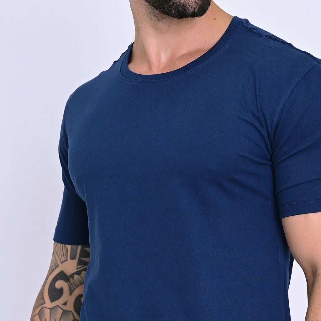 Kit 4 Camisetas Premium 100% Algodão Masculina Básica-detalhes