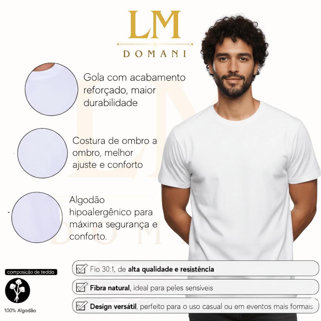 Kit 4 Camisetas Premium 100% Algodão Masculina Básica - Imagem 5