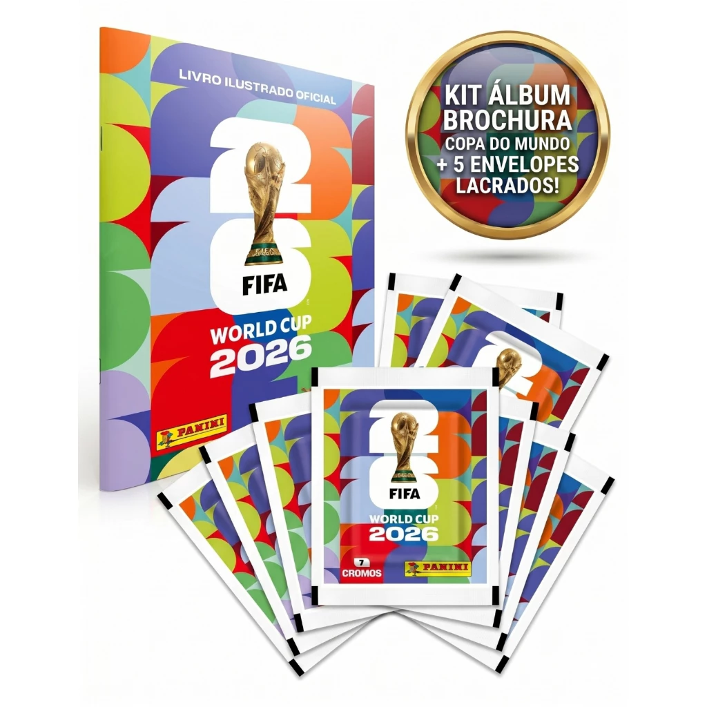 Kit Álbum Copa Do Mundo Fifa 2026 + 35 Figurinhas Panini Coleção Oficial Mundial World Cup - Imagem 6
