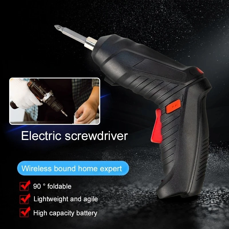 Kit Parafusadeira Elétrica/Furadeira 48 Peças À Bateria Sem Fio Carregador Usb Portátil Leve - Imagem 4