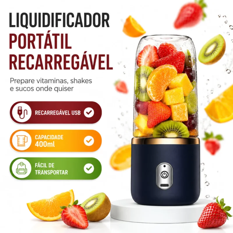 Mini Liquidificador Portátil 400ml
