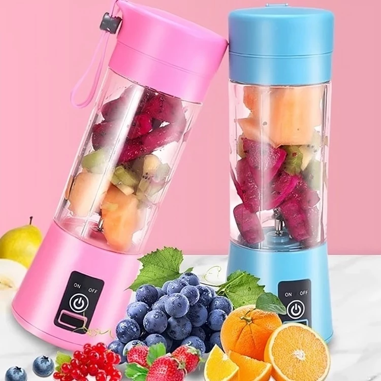 Mini Liquidificador Portátil 380ml USB 6 Lâminas Recarregável Shake Sucos Vitaminas Cores Variadas - Imagem 4