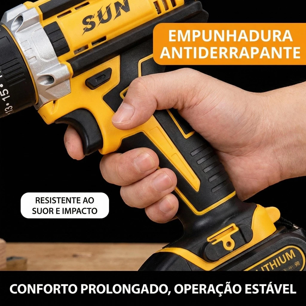 Parafusadeira Furadeira 48V 1/2 Bateria 3 funções de Elétrica Sem Fio Impacto Completo Acessórios - Imagem 4