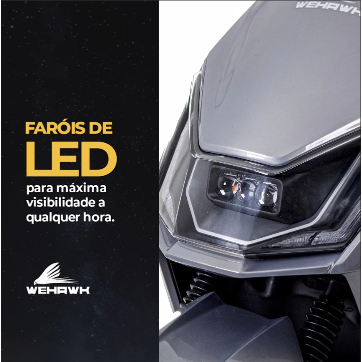 Scooter Elétrica 1000W WeHawk Super WX-05 – Bateria Chumbo 60V 20Ah, 2 Lugares, Autonomia 60Km 🇧🇷 - Imagem 3