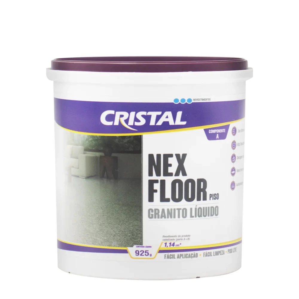 Granito Líquido Autonivelante Alta Resistência Nex Floor Piso 1,25Kg Acabamento - Cristal - Imagem 3