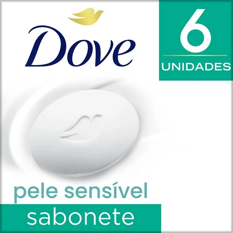 Kit Sabonete Dove C/6 Unidades 90G Pele Sensivel - Imagem 6